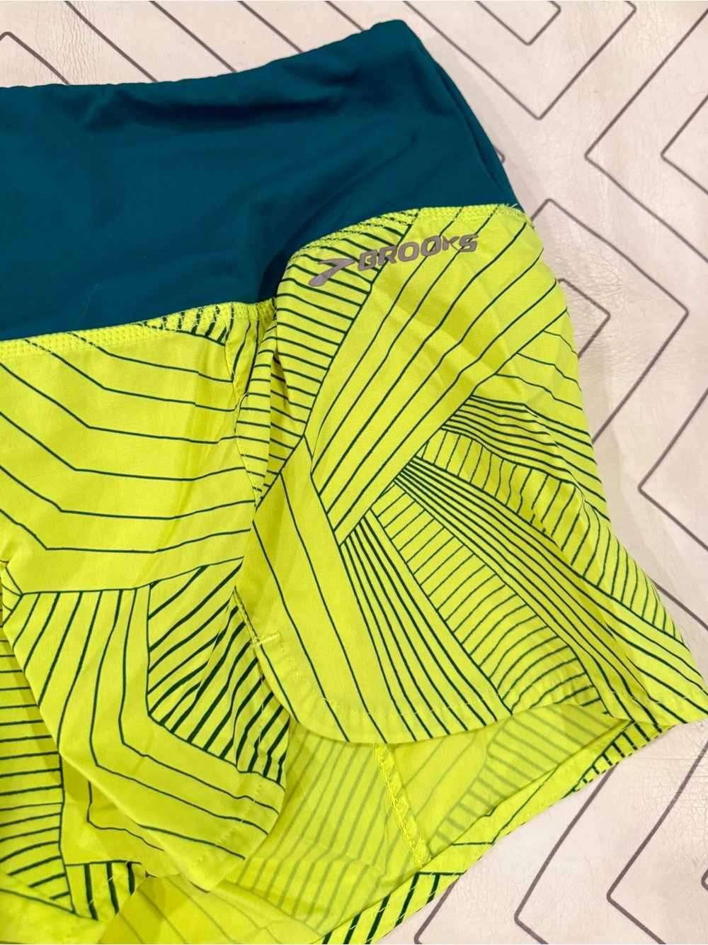 Brooks Neon Pattern Running Shorts - Picture 3 of 10